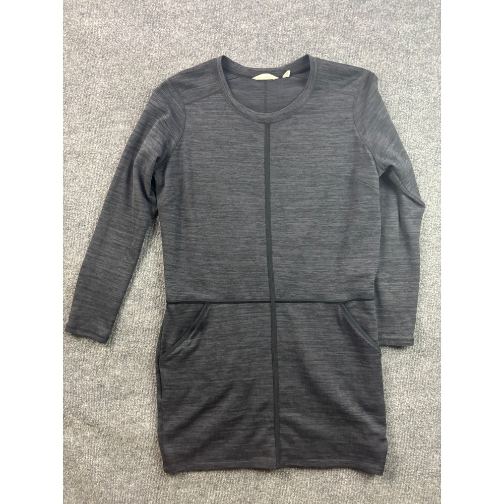 Athleta Destiny Mini Dress Womensโ Large Gray Space Dye Long Sleeve Pockets